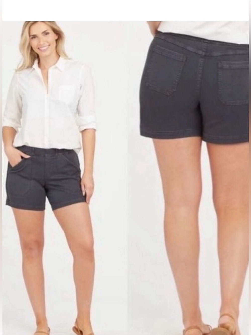 SPANX Stretch Twill shorts charcoal  size small